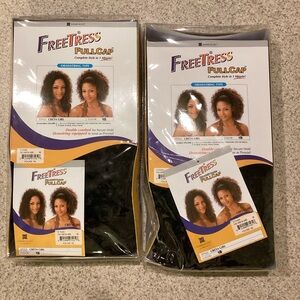 Half Wig Bundle! 2 FreeTress Creta Girl Half Wigs! Color 1B